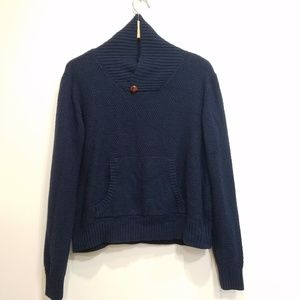 Brooklyn Cloth pullover shawl sweater Navy